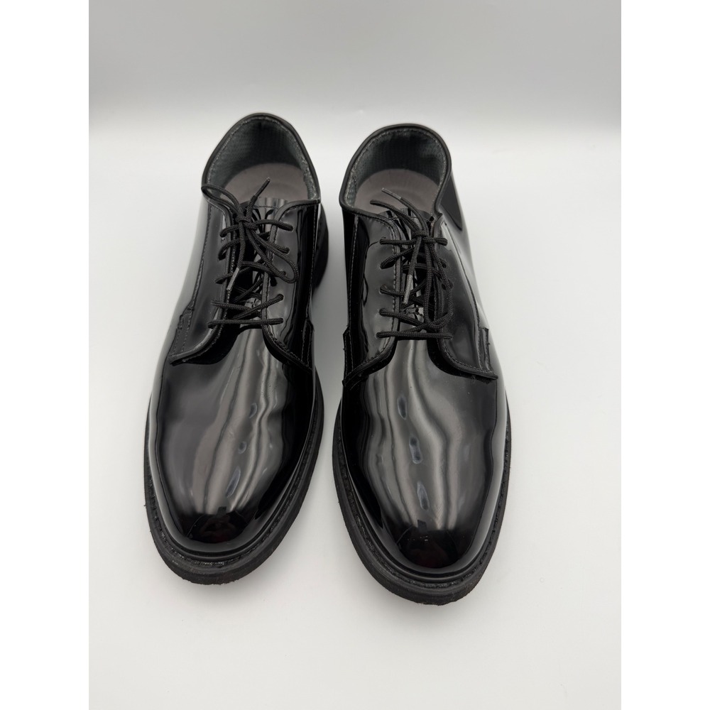 Bates High‎ Gloss Oxford Mens 9.5 D Black Patent Dress Shoes 00942